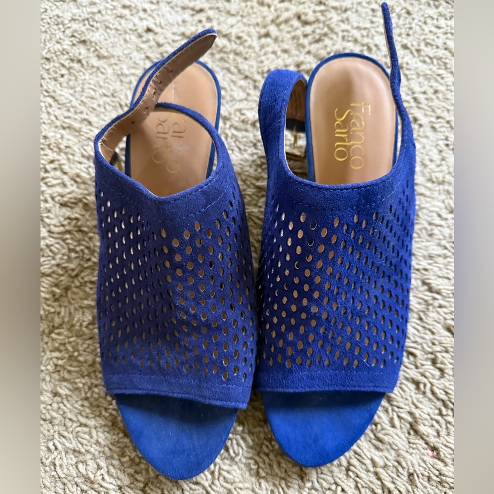 Franco Sarto Cobalt Blue Cutout Sandals size 7.  Worn 1x.